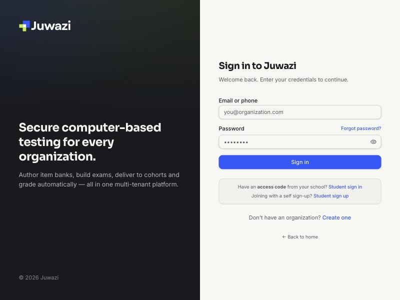 The staff sign-in page with email or phone, password and Forgot password
