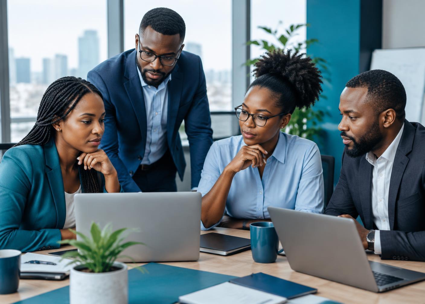 Recruitment consultants reviewing candidate assessment data